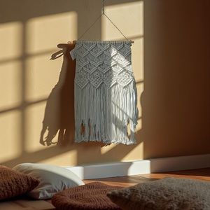 Elegant Cream Macrame Wall Hanging